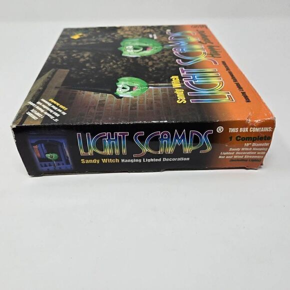 VINTAGE LIGHT SCAMPS SANDY WITCH HALLOWEEN OUTDOOR LIGHTING DECORATION OPEN BOX - Picture 4 of 4